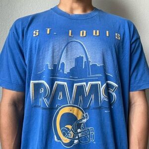 Vintage 1995 NFL St. Louis Rams Graphics Blue T-Shirt
